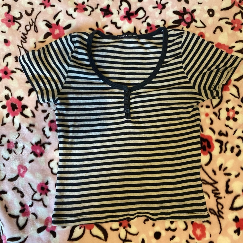 brandy stripped button shirt